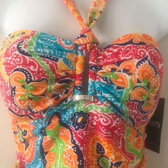 Chaps Tankini Swim Top Halter - Picture 4 of 13